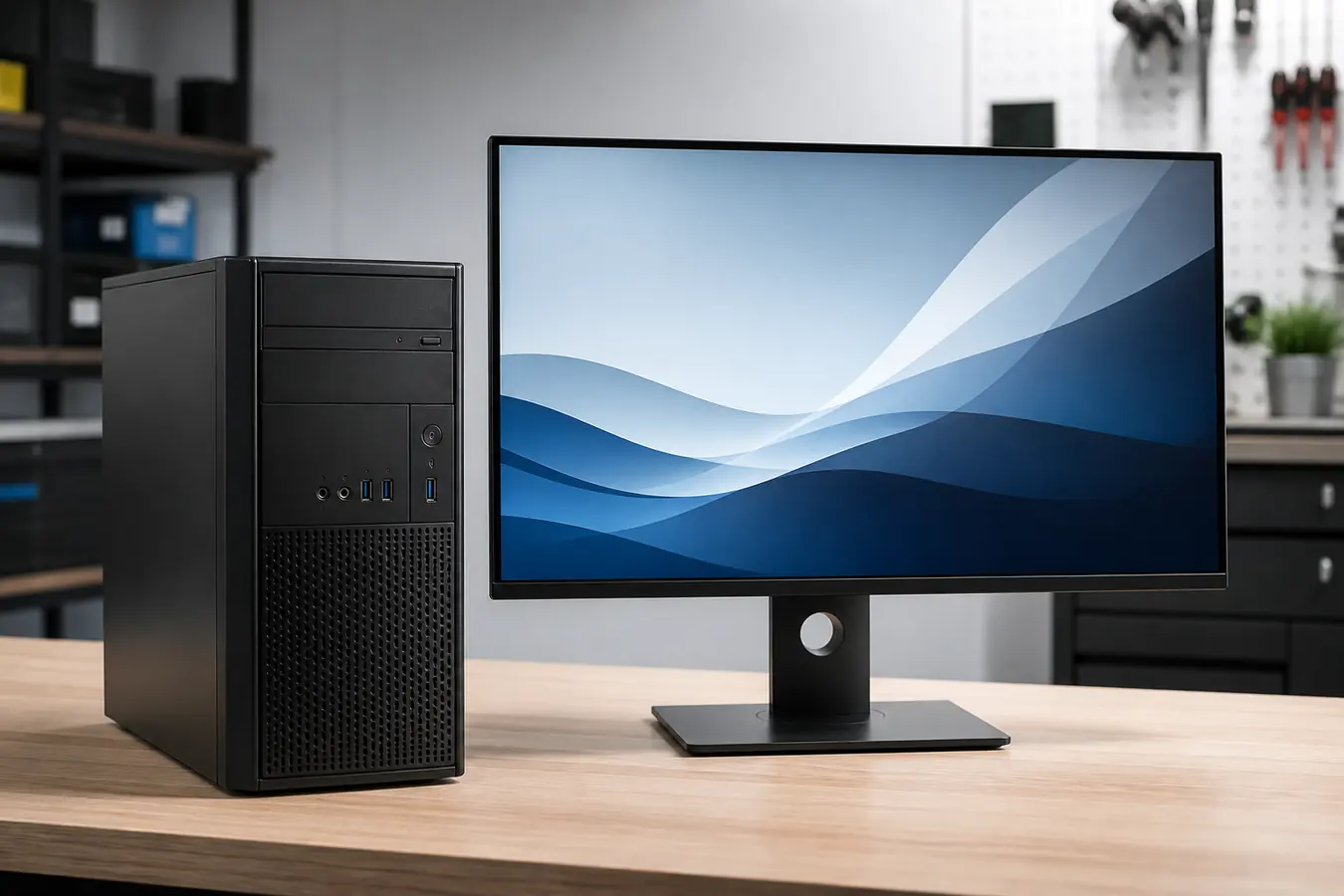 Refurbished desktop computer ready for office use