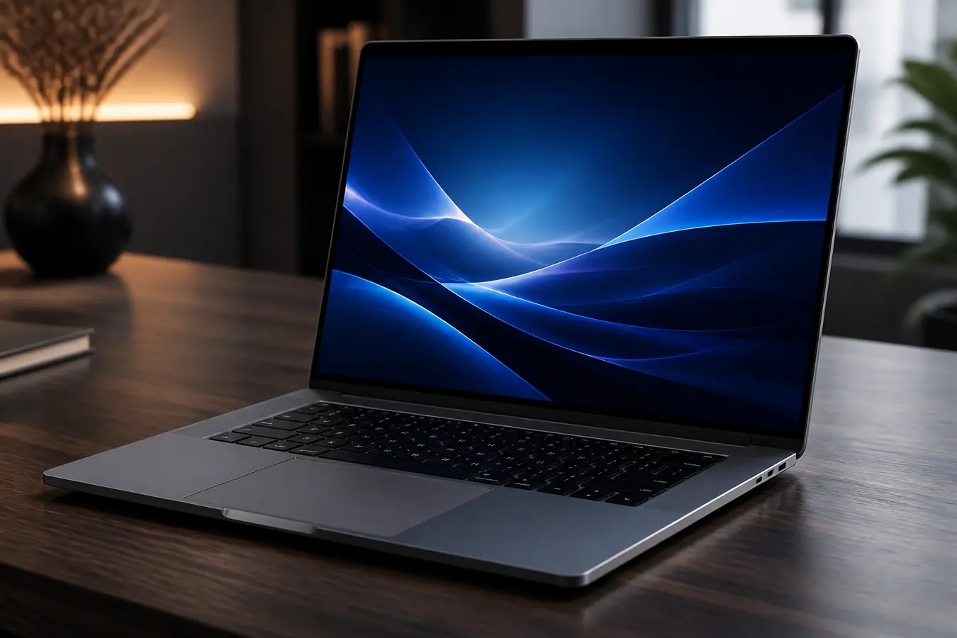 New laptop computer on a desk